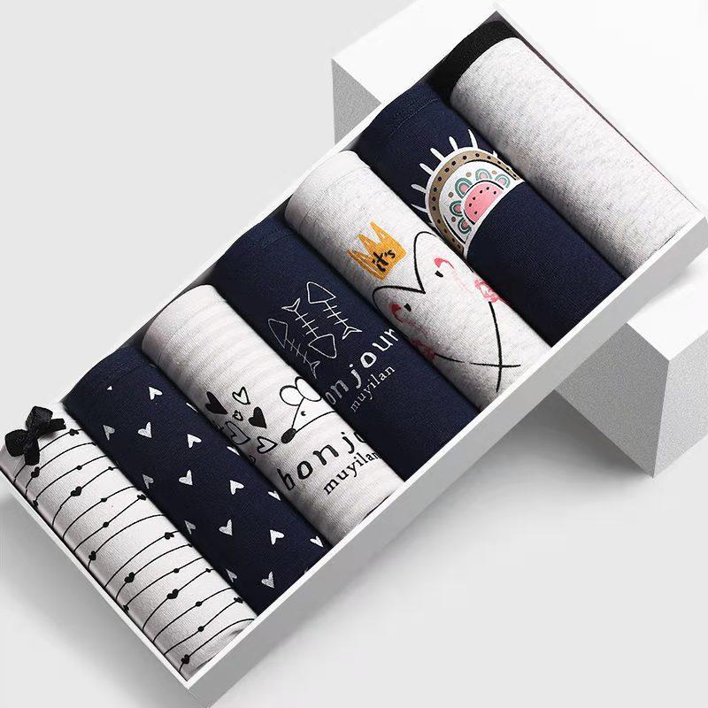 7-Pack Women's Plus Size Underwear Student Low-rise Pants Women's Cotton Underwear
