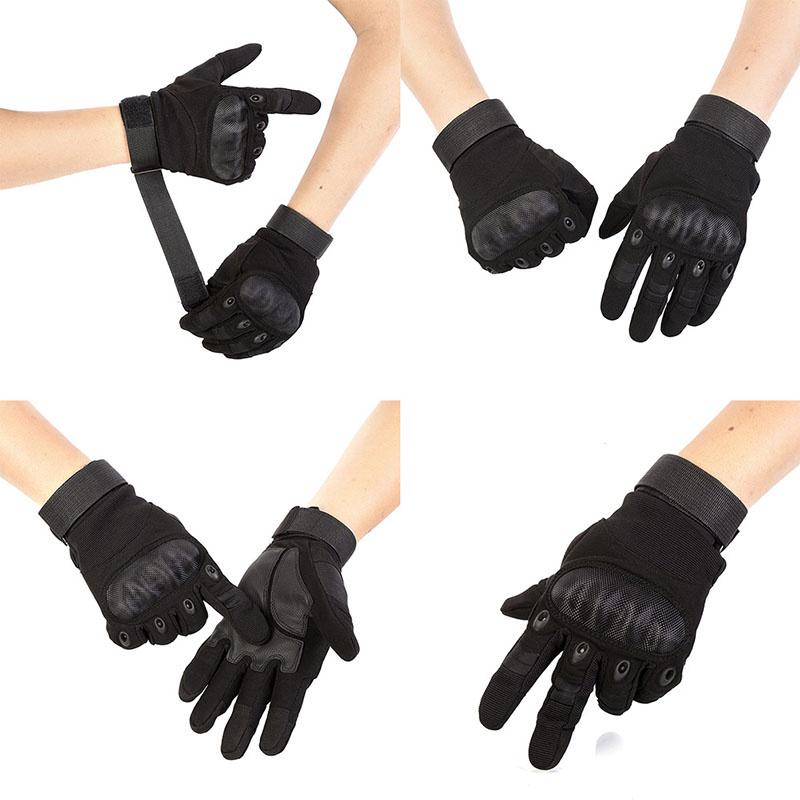 Outdoor Tactical Gloves Sport Anti-Skid Rubber Hard Knuckle Full Finger Gloves