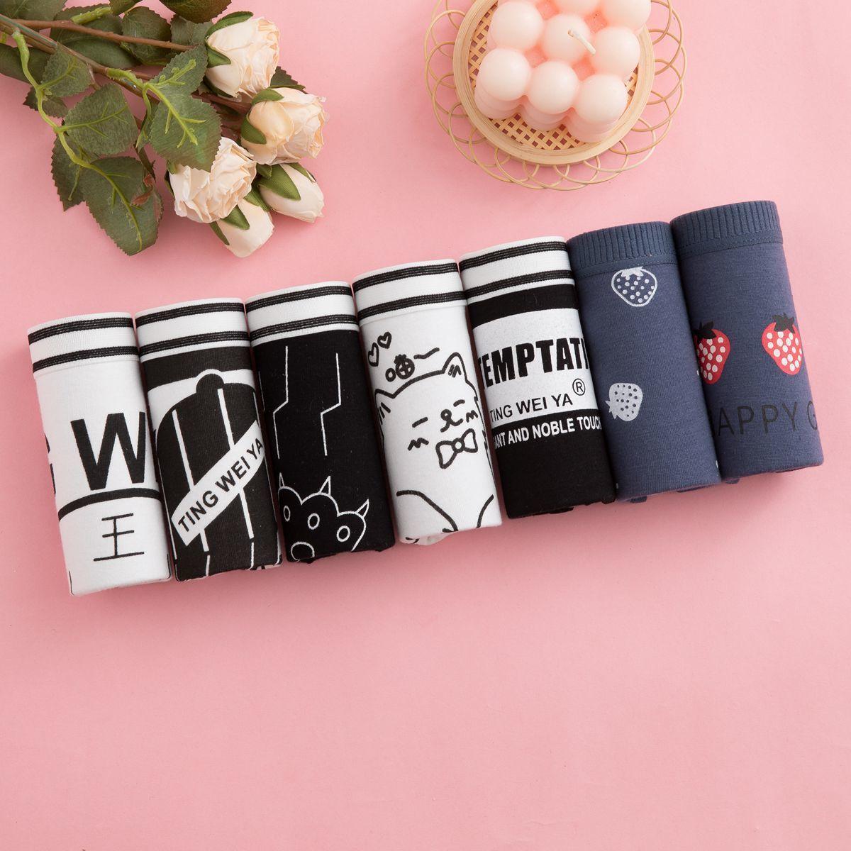 7-Pack Women's Plus Size Underwear Student Low-rise Pants Women's Cotton Underwear