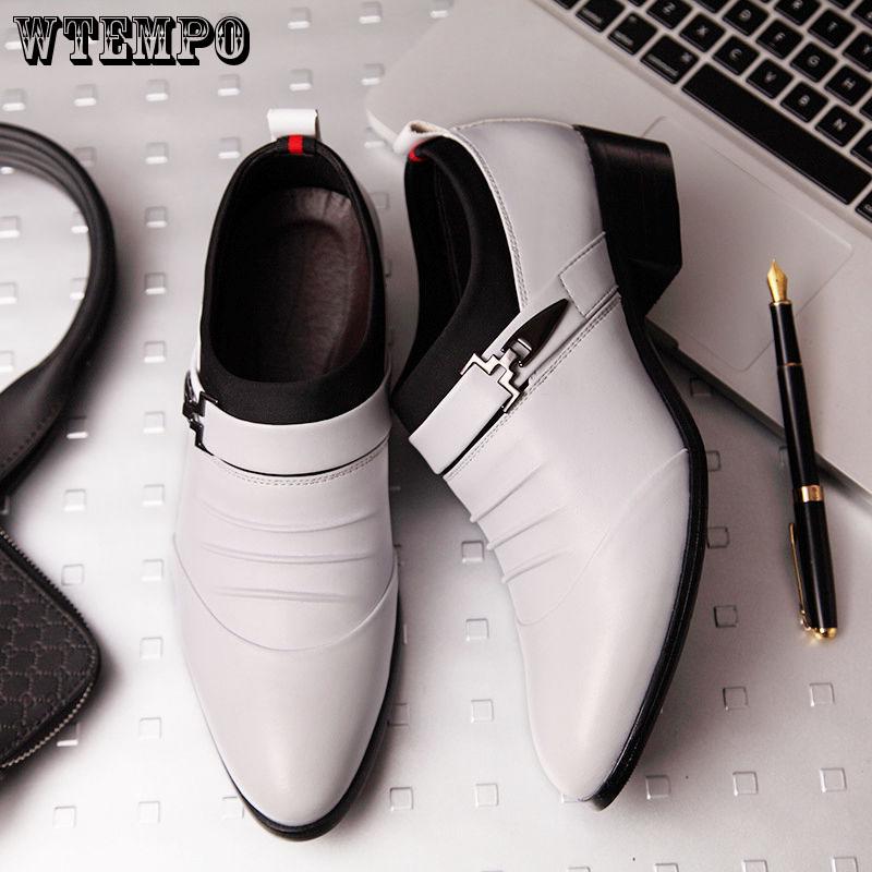 Pair of Shoes Men's Casual Pointed Toe Leather Shoes Men Wedding Shoes