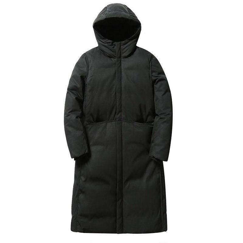 Fashion trend hooded men's down jacket autumn and winter plus down thick white duck down mid-length men's jacket