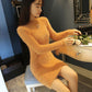 Autumn and winter wear long loose long-sleeved warm cashmere sweater turtleneck sweater female