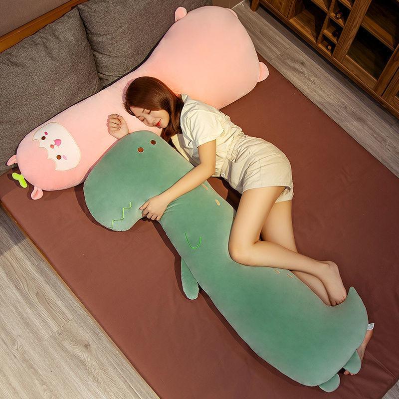 Lovely Washable Dinosaur Long Pillow Plush Dolls Soft Kids Plush Bed Sleeping Plush Doll Cute Kids Doll Gifts