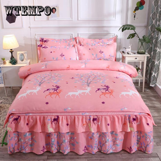 Cotton Single Double Bed Skirt Mattress Cover Petticoat Twin Full Queen Bed Skirts Bedspread