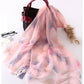 Fashion Women Flowers Gradient Silk Scarf Shawls and Wraps Femme Beach Towel