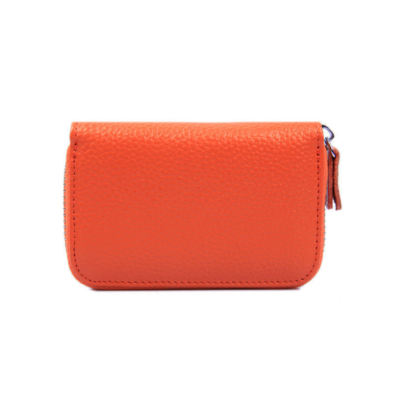 Genuine Leather Women Card Holder Wallets Small Female Pillow Purse Credit Card Bag Zipper Card Case