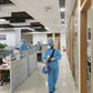 Anti-static Clothing Siamese Hooded Dust-free Isolation Protective Clothing White Blue Washable