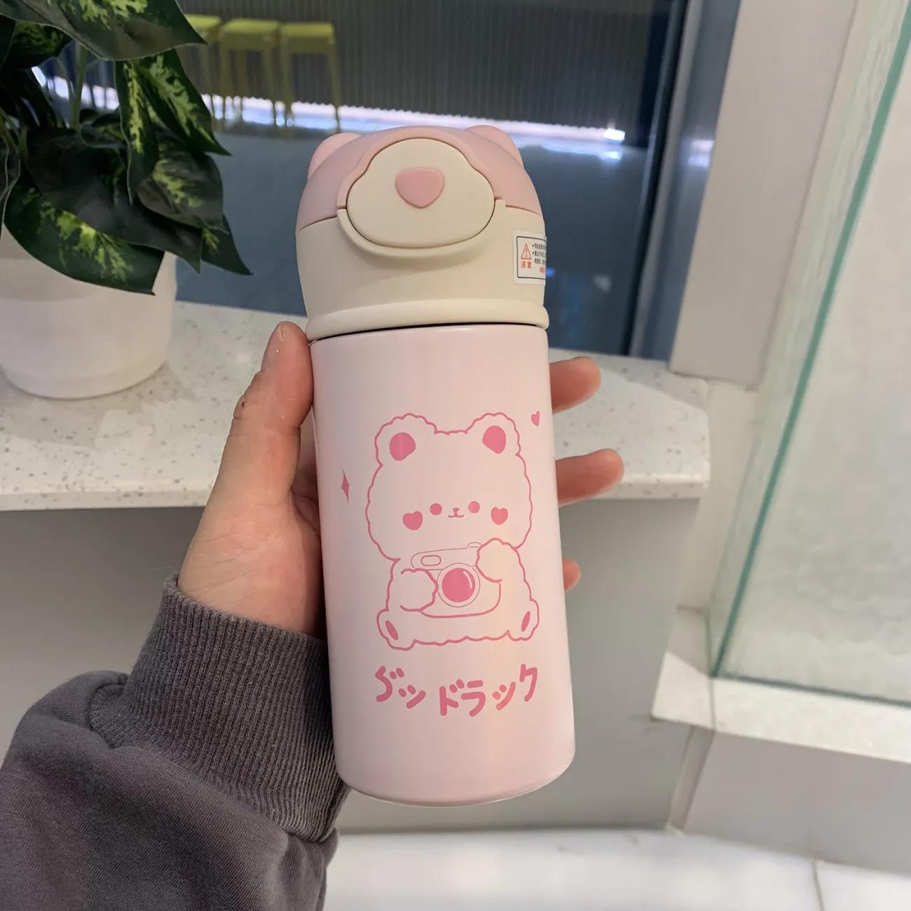 Insulation Cup Girl Heart Student Korean Version of Cute Ins Niche Water Cup Simple High-value Creative Children's Portable Cup