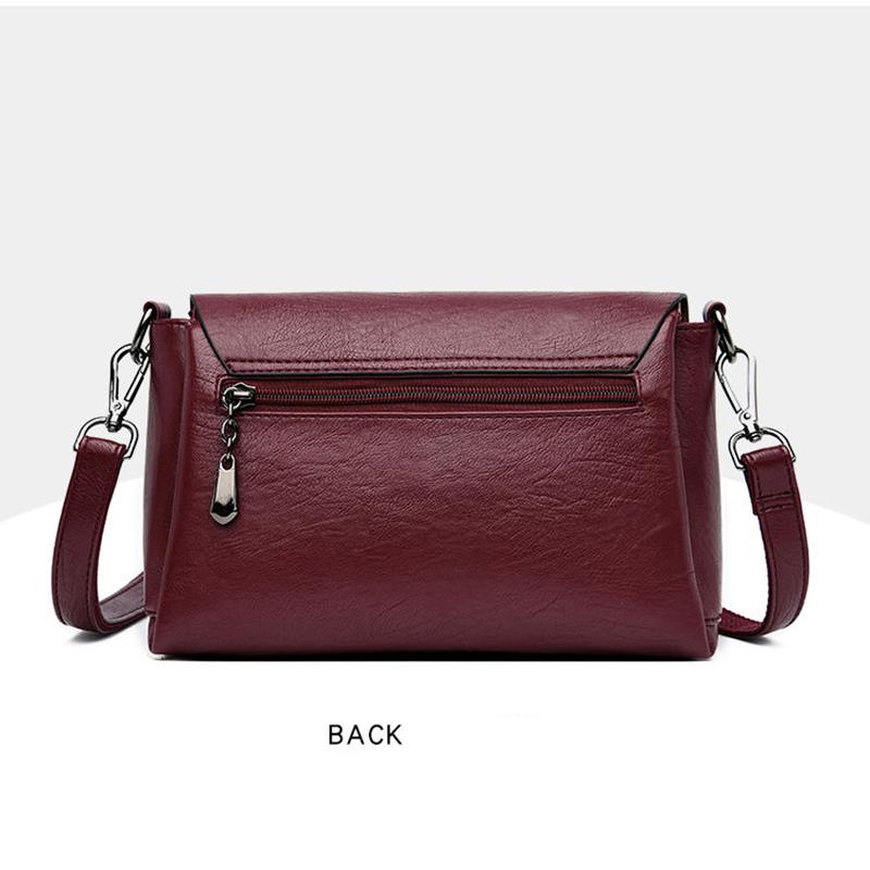 Real Cowhide Women Leather Bag Casual Female Crossbaby Bag Portable Multi-Layer Large Capacity Soft Surface Two Belts 5 Colors Removable Belt