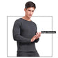 Men Winter Windproof Thermal Underwear Plus Velvet Thickened O-neck Warm V-neck Tops Pants Male Tight Suit Soft Lining Long Sleeve High elasticity