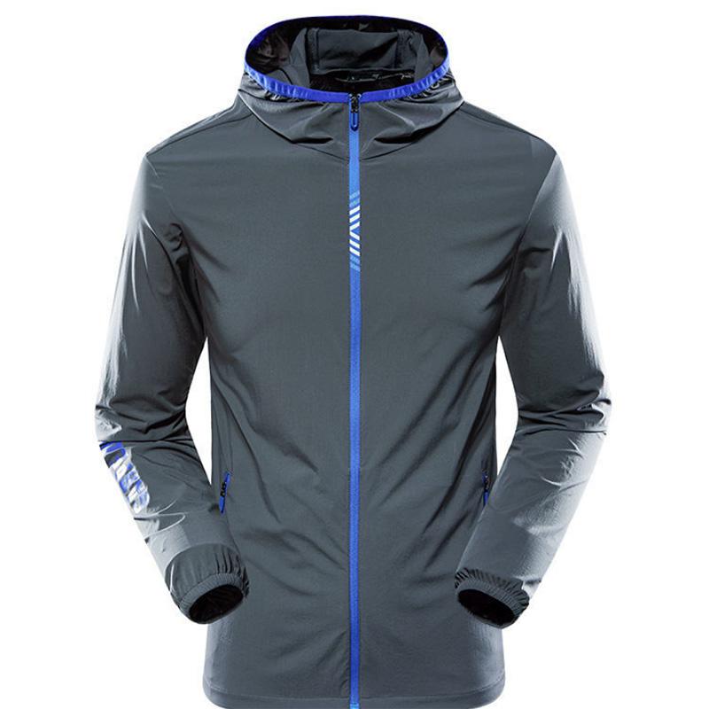 Summer Solid Color Sportswear Sunscreen Clothing Men's UV Protection Men's Thin Running Fishing Outdoor Jacket