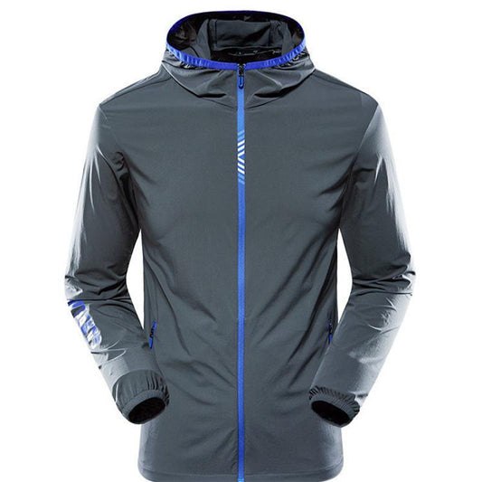 Summer Solid Color Sportswear Sunscreen Clothing Men's UV Protection Men's Thin Running Fishing Outdoor Jacket