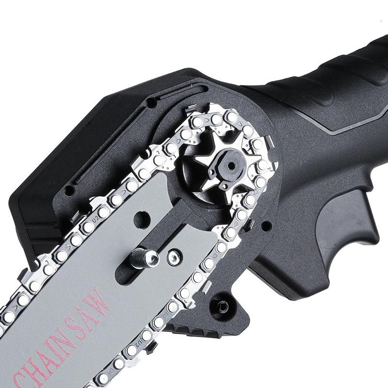 199VF Electric Chain Saw Set with Two Batteries 15cm Cordless Pruning Saw One-handed Logging Saw Garden Tools