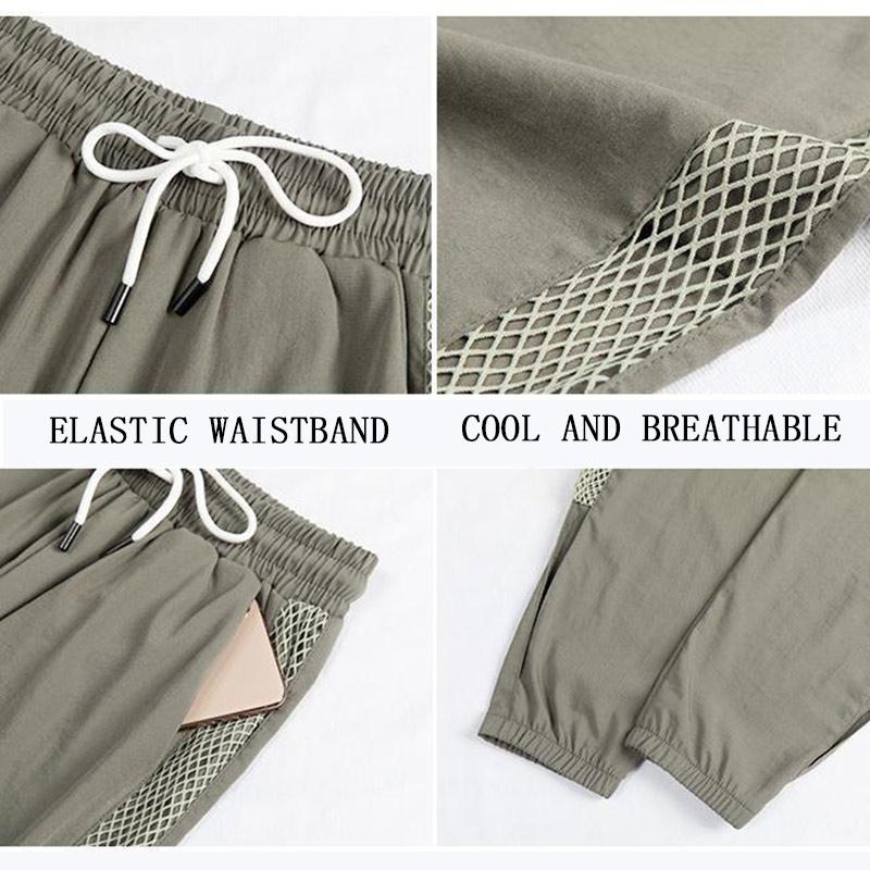 Ice Silk Sweatpants Women's Pants Summer Thin Loose Wide-legs Plus Size Nine Points Casual Thin All-match Pants