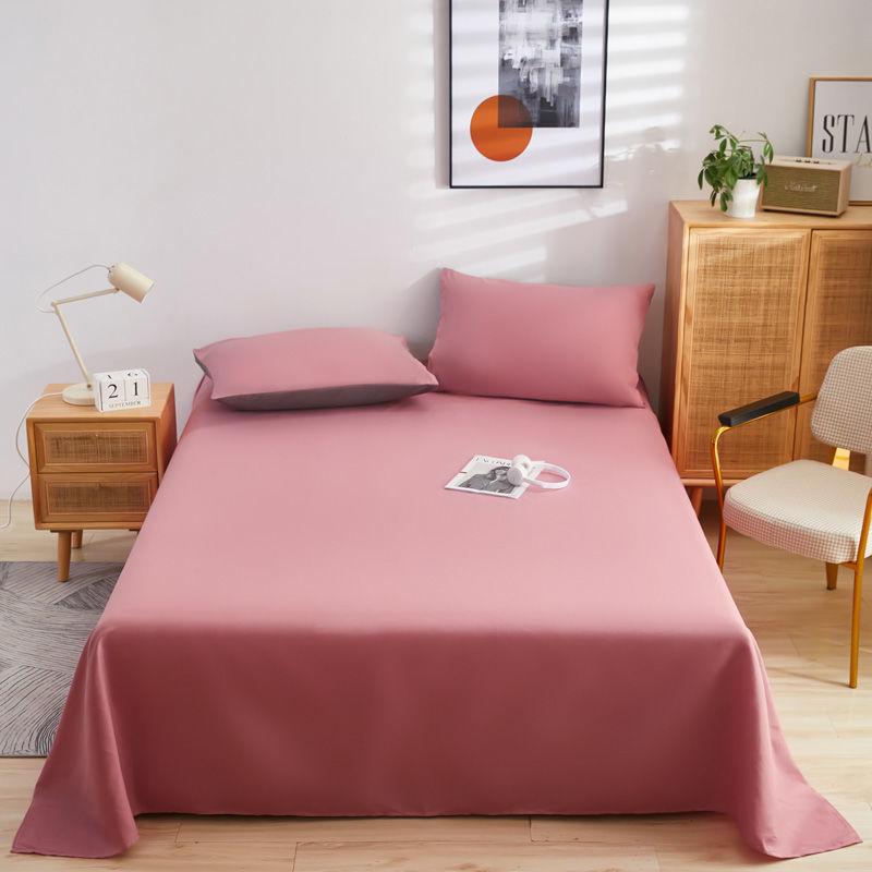Solid Color Bed Sheet Cotton Mattress Protector Cover Flat Sheet 1pcs Soft Bedclothes Twin Queen King Size