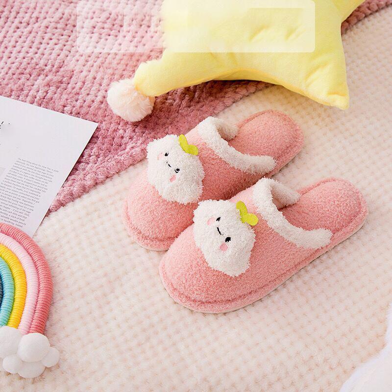 Autumn and Winter Cotton Slippers Female Cute Plush Warm Home Indoor Wear Non-slip Soft and Comfortable Cotton Slippers