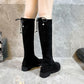 Zipper High Boots Women's High Heels Knight Boots But Knee Martin Boots Women's Shoes Mid-tube Boots Long Boots Winter Plus Velvet Boots