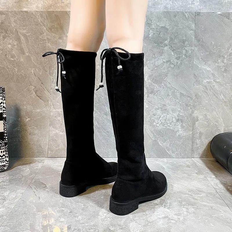 Zipper High Boots Women's High Heels Knight Boots But Knee Martin Boots Women's Shoes Mid-tube Boots Long Boots Winter Plus Velvet Boots