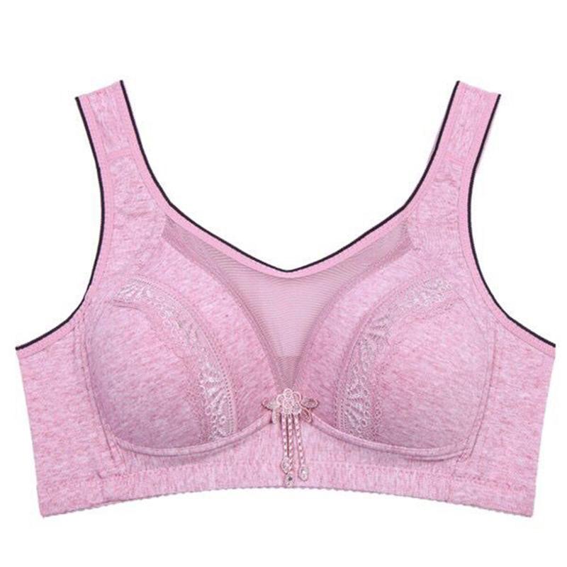 Comfortable Solid Color Cotton Thin Waistcoat Without Steel Ring Gathered Bra Large Size Full Cup Tube Top Underwear Thin and Breathable