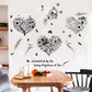 Flower bird dish heart wall stickers bedroom living room window study TV sofa background decoration
