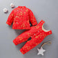 Baby Handmade Cotton-padded Jacket Cotton Trousers for Boys and Girls Thickened Infant Autumn and Winter Cotton Clothing Floral Pattern Suit
