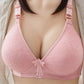 No Steel Ring Gathers Large Size Women's Underwear Thin Cotton Cup Large Size Receding Breast Bra Lace Embroidery Light and Breathable