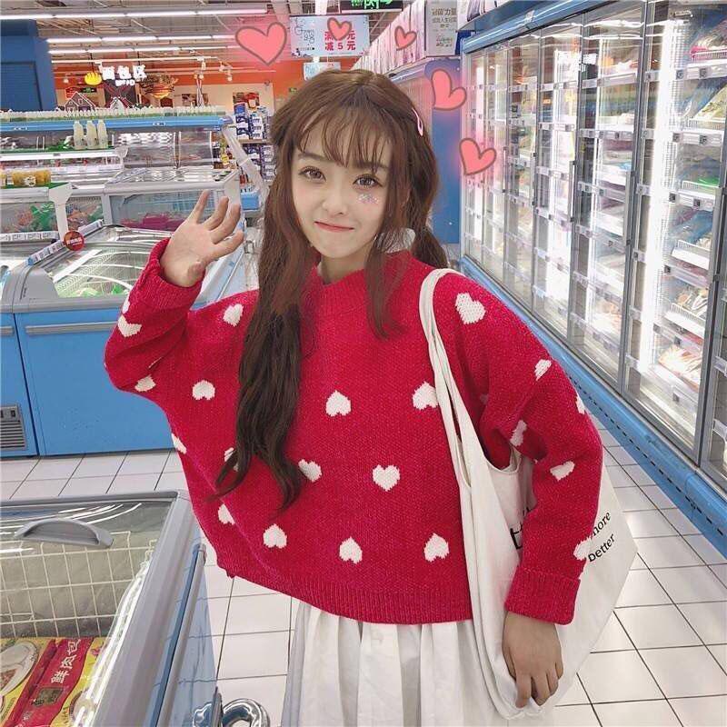 Autumn and Winter Simple Jacket Fashion Loose Casual Sweater Short Female Student Top