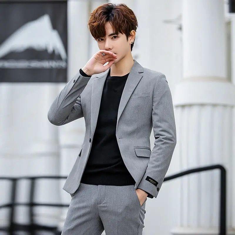 Four Seasons Men's Suit Business Casual Professional Self-cultivation Trend Handsome Suit Jacket