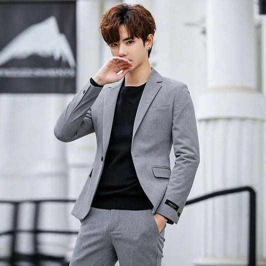 Four Seasons Men's Suit Business Casual Professional Self-cultivation Trend Handsome Suit Jacket