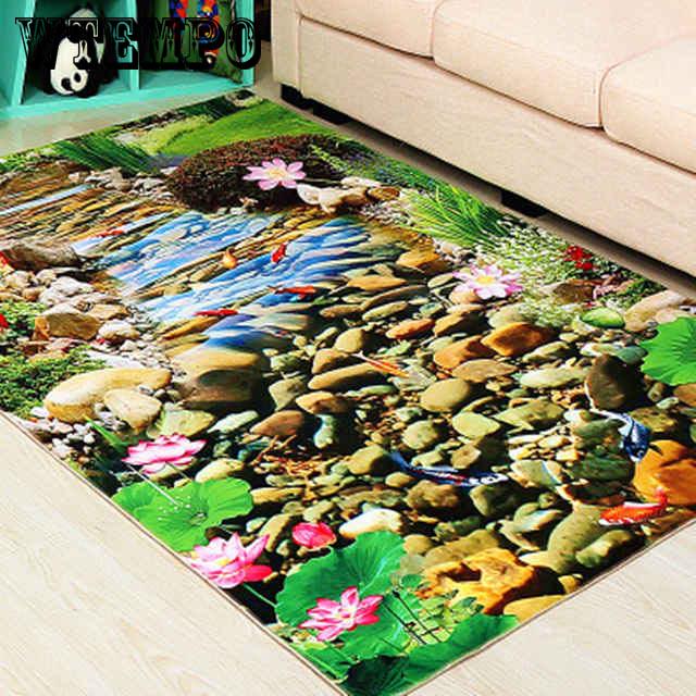 3D Printing Hallway Carpets flower fish Bedroom Living Room Table Rugs Kitchen Antiskid Mats