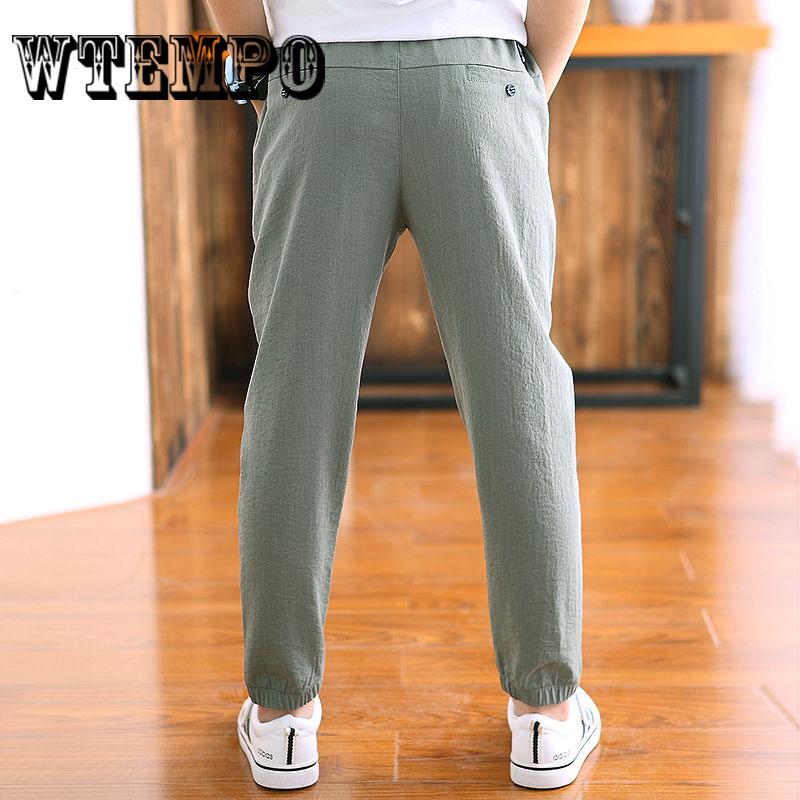 Brand Pants Kids Girls Spring Cotton Linen Long Pants Fashion Flower Bloomers Trousers