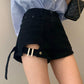 Girl Plus Size Denim Shorts Women Ins High Waist Slim Stretch Summer Student Loose Wide-leg A-line Pants