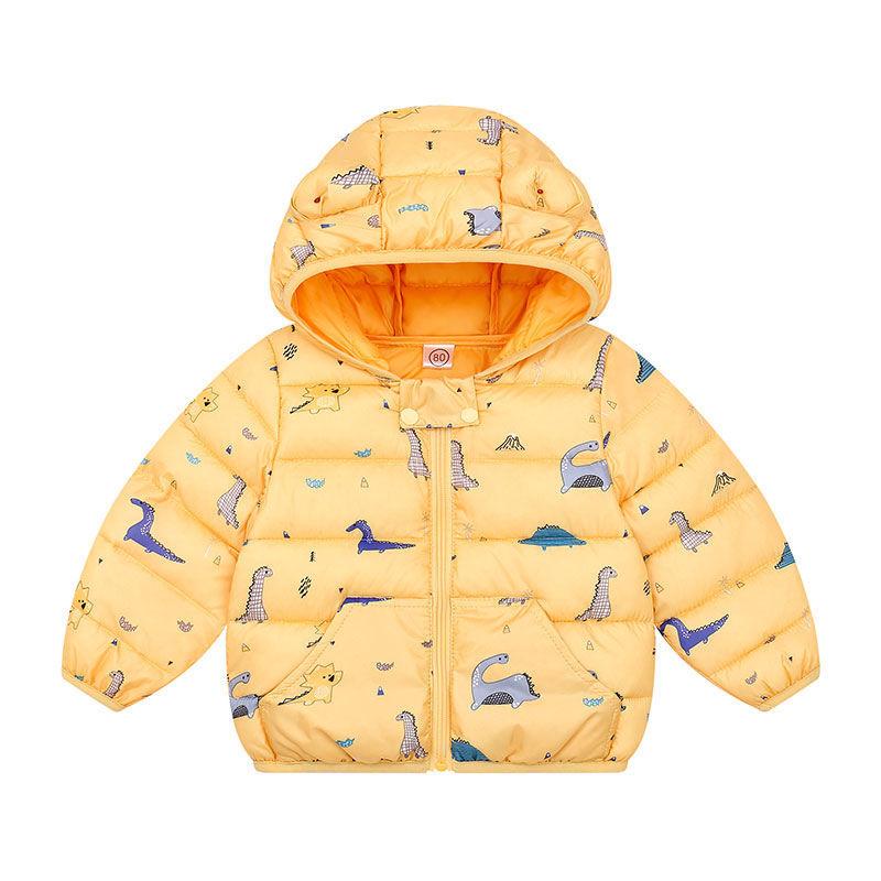 Girls' Warm and Windproof Winter Clothes Down Cartoon Padded Jacket with Velvet Padded Hooded Jacket