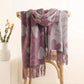 Winter Flowers Cashmere Scarf Women High-end Western Style Su Shawl Thickened Warmth Double-sided Two-color Bib Women