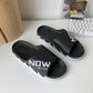 Man's Summer Slippers Anti-slip Indoor Bathroom Flat Slippers Female Soft Sole Letter Print Solid Slippers