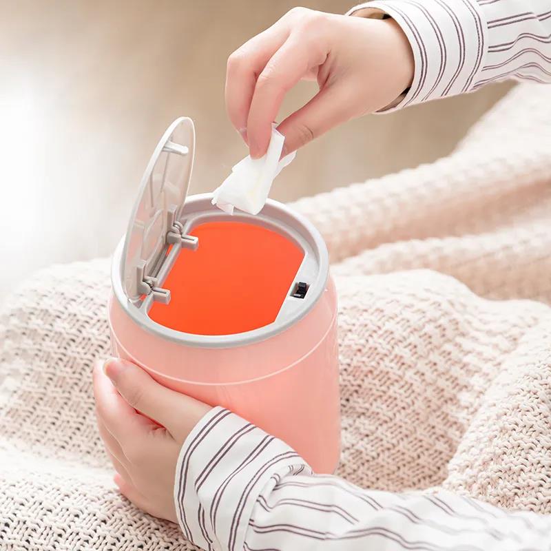 Press Type Desktop Trash Can Mini Cute Desk Small Storage Bin Household Bedroom Bed Bedside Waste Paper Basket