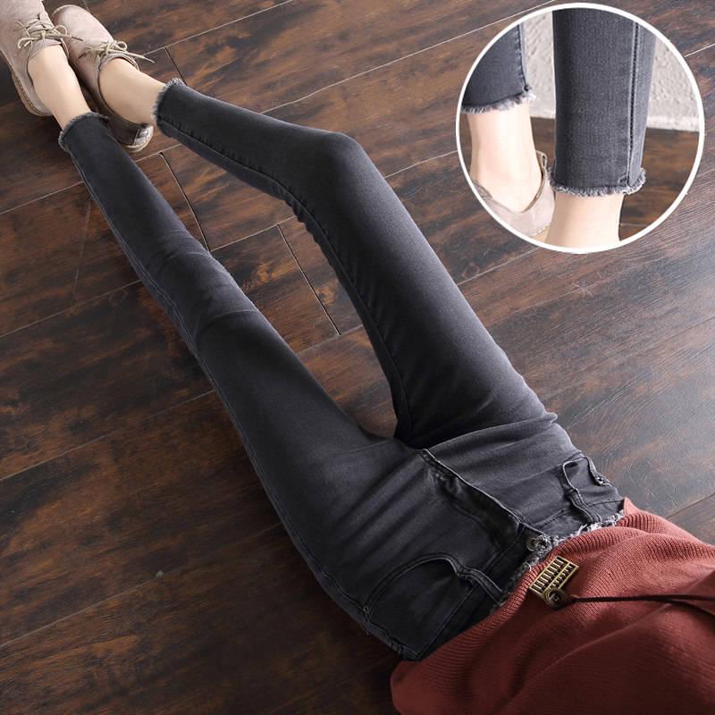 Plus Size Winter Jeans for Women Female High Waist Skinny Thick Casual Trousers Velvet Denim Pants