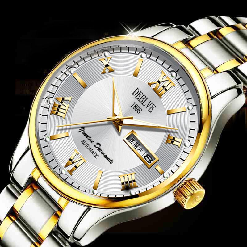 Men Mechanical Watches Wristwatches Skeleton Luxury Automatic Watch Stainless Steel Strap