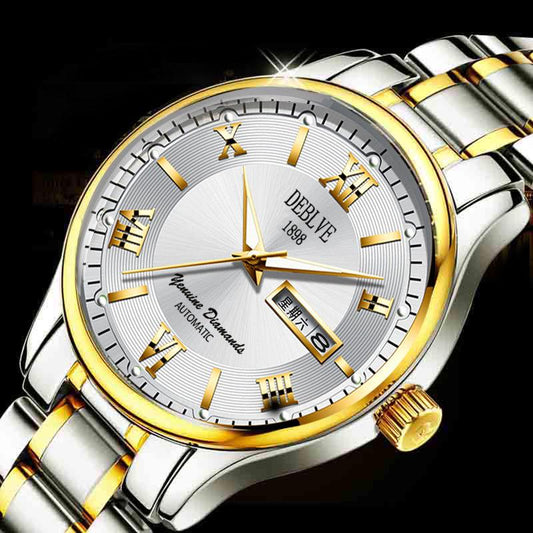 Men Mechanical Watches Wristwatches Skeleton Luxury Automatic Watch Stainless Steel Strap