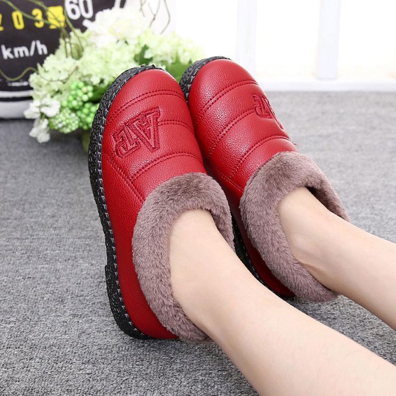 Thicken Plus Velvet Warm Women's Cotton Shoes Non-slip Flat Snow Boots Short Boots Winter Shoes