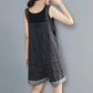 Wide-leg Denim Overalls on Both Sides Summer Female Students Loose Age-reducing Big Pocket Sling Jumpsuit Shorts Tide