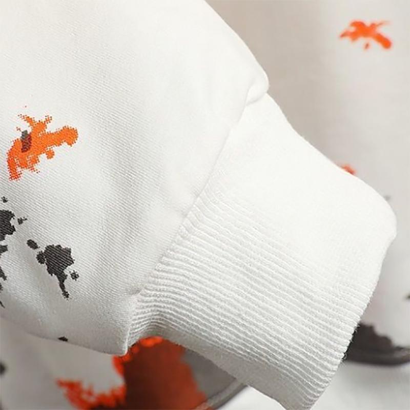 Men's Hooded Sweaters Fall and Winter Loose Warmth Printing Fake Two-piece Long-sleeved Sweaters