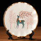 21cm Flower Bird Tree Deer Lacquer Porcelain Plate European Style Decoration Present Style Decoration
