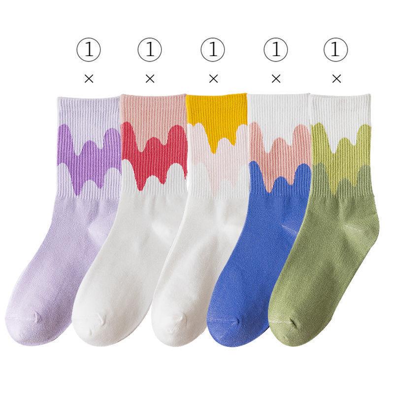 Five Pairs of Winter Socks Korean Version of The Tube Cute All-match Autumn and Winter Thick Ladies Stockings
