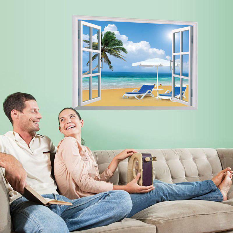 [Wall sticker ]3d Fake Windows Mediterranean Scenery Art Home Decoration Wall Stickers Living Room S