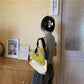 Contrasting Color Off-shoulder Short Knit Sweater Long-sleeved Top Slim Cropped Bottoming Shirt Spring and Autumn Fashion Top