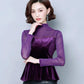Women's Spring and Autumn Large Size Long-sleeved Bottoming Shirt Fake Two-piece Round Neck Slim Top