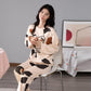 Women Cotton Pajamas Set Cartoon Cute Female Pyjamas Suit Long Sleeve Sleepwear Tops and Pants Sets Home Wear Casual Loose Pullover Nightwear