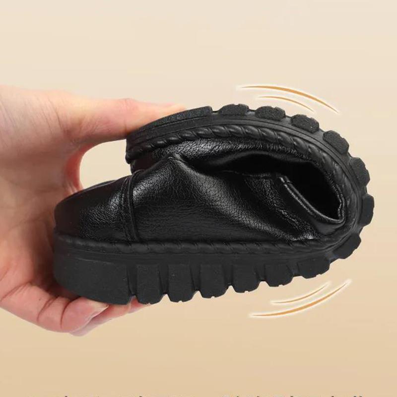 Non-slip Soft Mother Shoes Slip-on Casual Women's Shoes Soft Leather Soft Bottom Non-slip Leather Shoes Single Shoes