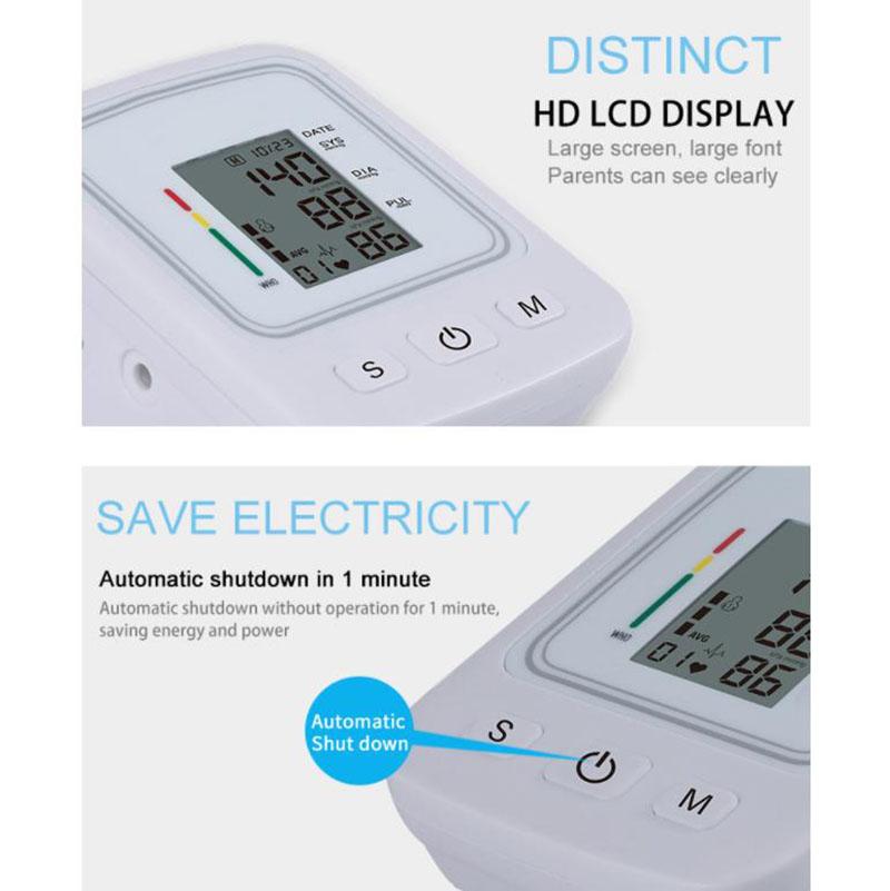Medical Blood Pressure Meter Sphygmomanometer Upper Arm Intelligent Digital Pressure Monitor with Broadband